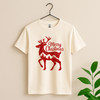 Cozy Winter Holiday Reindeer Graphic Christmas Shirt T-shirt S-5XL