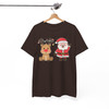 Festive Santa and Reindeer Cozy Holiday Crewneck Shirt T-shirt S-5XL