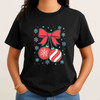 Retro Coquette Christmas Cherries Festive Holiday T-shirt S-5XL