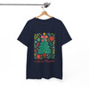 Watercolor Coquette Christmas Tree Floral Holiday T-shirt S-5XL