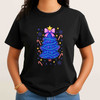 Glitter Coquette Christmas Tree Colorful Holiday T-shirt S-5XL