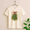 Colorful Coquette Christmas Ornament Glitter Bow T-shirt S-5XL