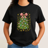 Colorful Coquette Christmas Ornament Glitter Bow T-shirt S-5XL