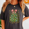 Colorful Coquette Christmas Ornament Glitter Bow T-shirt S-5XL