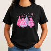 Pink Christmas Tree Cute Cozy Winter Crewneck Shirt T-shirt S-5XL
