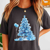 Coquette Blue Bow Christmas Tree Preppy Holiday T-shirt S-5XL