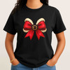 Santa Bow Christmas Coquette Holiday Design Shirt T-shirt S-5XL