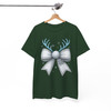 Leopard Rhinestone Christmas Bow Coquette Holiday Shirt T-shirt S-5XL