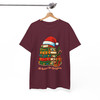 All Booked For Xmas Book Lover Stack Santa Hat T-shirt S-5XL