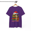 All Booked For Xmas Book Lover Stack Santa Hat T-shirt S-5XL