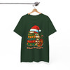 All Booked For Xmas Book Lover Stack Santa Hat T-shirt S-5XL