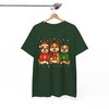 Bulldog Christmas Santa Reindeer Funny Holiday T-shirt S-5XL