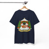 Patchwork Ghost Floral Xmas Lights Santa Hat Cute Holiday T-shirt S-5XL