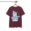 Cute Patchwork Snowman Girly Pink Winter T-shirt S-5XL