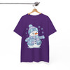 Cute Patchwork Snowman Girly Pink Winter T-shirt S-5XL