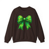 Cozy Colorful Christmas Lights Green Bow Sweatshirt S-5XL