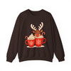 Festive Reindeer Coffee Holiday Family Sweatshirt S-5XL