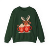 Festive Reindeer Coffee Holiday Family Sweatshirt S-5XL
