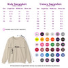 Sweatshirt Color and Size Chart