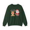 Festive Santa and Reindeer Cozy Holiday Crewneck Sweatshirt S-5XL