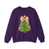 Coquette Christmas Tree Bow Festive Holiday Crewneck Sweatshirt S-5XL