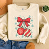 Retro Coquette Christmas Cherries Festive Holiday Sweatshirt S-5XL
