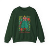 Watercolor Coquette Christmas Tree Floral Holiday Sweatshirt S-5XL