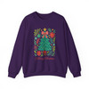 Watercolor Coquette Christmas Tree Floral Holiday Sweatshirt S-5XL
