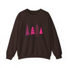 Pink Minimalist Christmas Tree Cozy Holiday Sweatshirt S-5XL