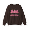Pink Christmas Tree Cozy Winter Holiday Sweatshirt S-5XL