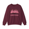 Pink Christmas Tree Cozy Winter Holiday Sweatshirt S-5XL