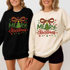 Pink Bow Christmas Tree Cozy Holiday Crewneck Sweatshirt S-5XL