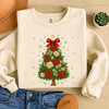 Coquette Christmas Ornament Bow Disco Ball Sweatshirt S-5XL