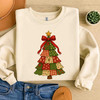 Disco Ball Coquette Christmas Bow Holiday Sweatshirt S-5XL