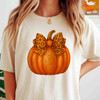 Pink Pumpkin Coquette Bow Faux Glitter Autumn T-shirt S-5XL