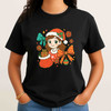 Coquette Pink Bow Girly Santa Holiday T-shirt S-5XL