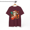 Coquette Pink Bow Girly Santa Holiday T-shirt S-5XL