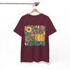 Give Thanks Retro Boho Floral Pumpkin Fall T-shirt S-5XL
