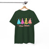 Merry and Bright Neon Christmas Tree Coquette Bow T-shirt S-5XL