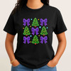 Neon Coquette Christmas Tree Cake Bow Sublimation T-shirt S-5XL