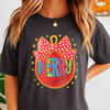 Colorful Glitter Merry Ornament Coquette Bow Holly Jolly T-shirt S-5XL