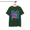 Holly Jolly Preppy Bow Brushstroke Holiday T-shirt S-5XL
