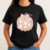 Pink Pumpkin Ghost Kawaii Halloween Floral T-shirt S-5XL