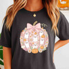 Pink Pumpkin Ghost Kawaii Halloween Floral T-shirt S-5XL