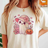 Halloween Ghost Bubble Tea Pumpkin Sublimation T-shirt S-5XL
