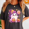 Cute Witch Ghost Candy Pumpkins Halloween T-shirt S-5XL
