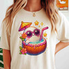 Summerween Ghost Coconut Drink Sublimation Cute Halloween T-shirt S-5XL