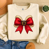 Santa Bow Christmas Coquette Holiday Design Sweatshirt S-5XL