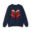 Santa Bow Christmas Coquette Holiday Design Sweatshirt S-5XL
