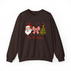 Santa Coquette Bow Candy Cane Christmas Holiday Sweatshirt S-5XL